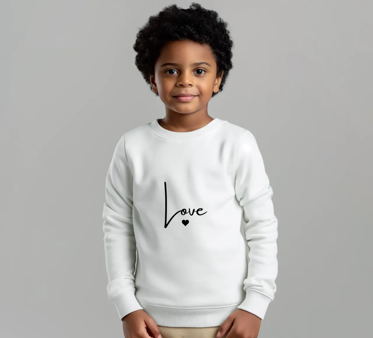 Un grande amore con un piccolo cuore felpa bambino da ArtDesign by KBK