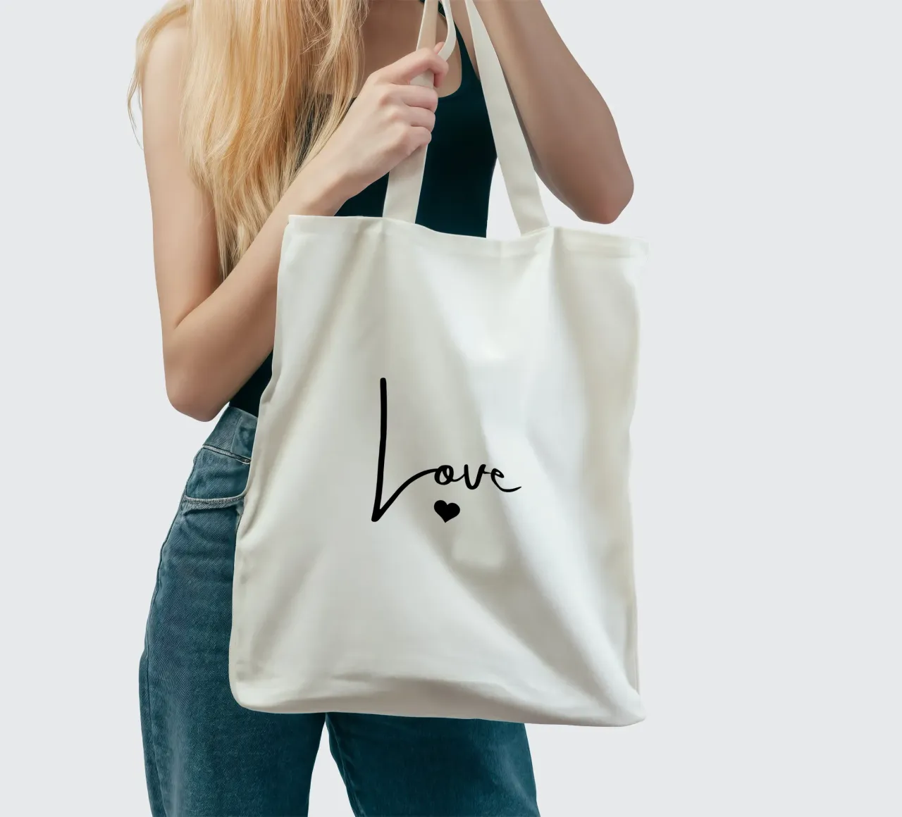 Un grande amore con un piccolo cuore borsa in juta da ArtDesign by KBK