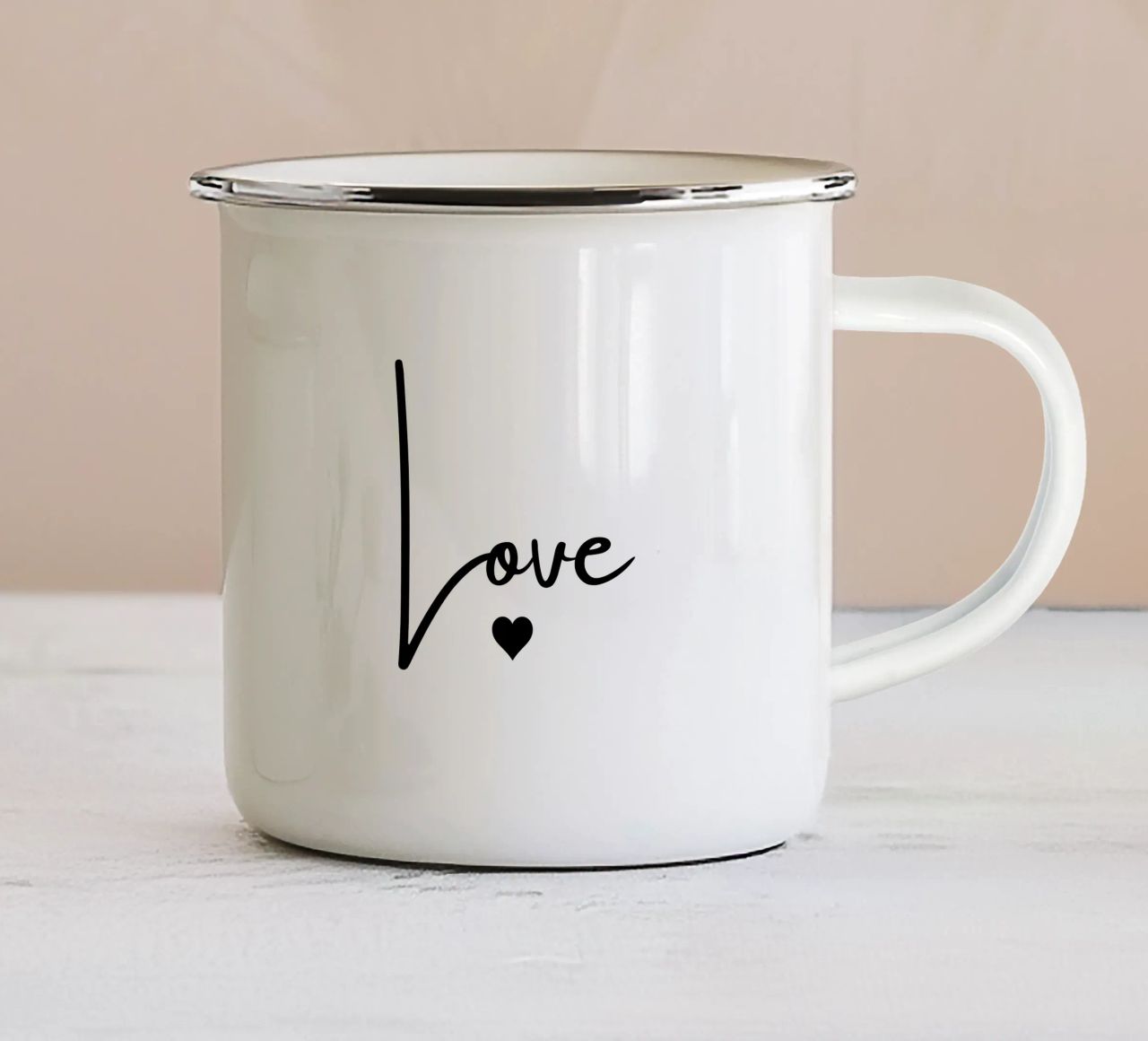 Un grande amore con un piccolo cuore tazza in smalto da ArtDesign by KBK