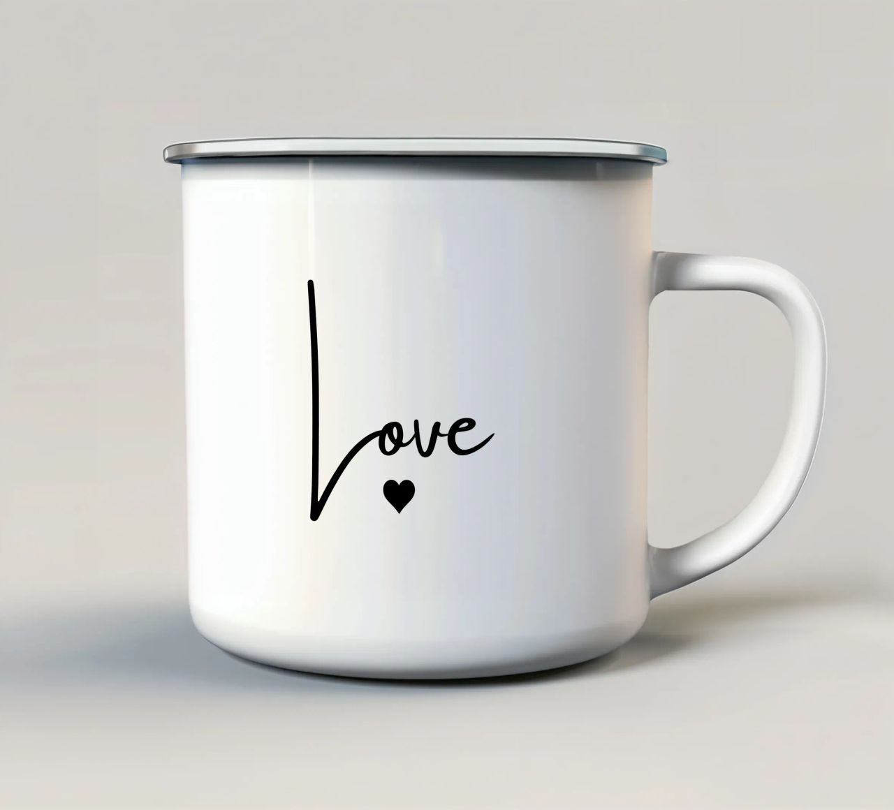 Un grande amore con un piccolo cuore tazza in smalto da ArtDesign by KBK