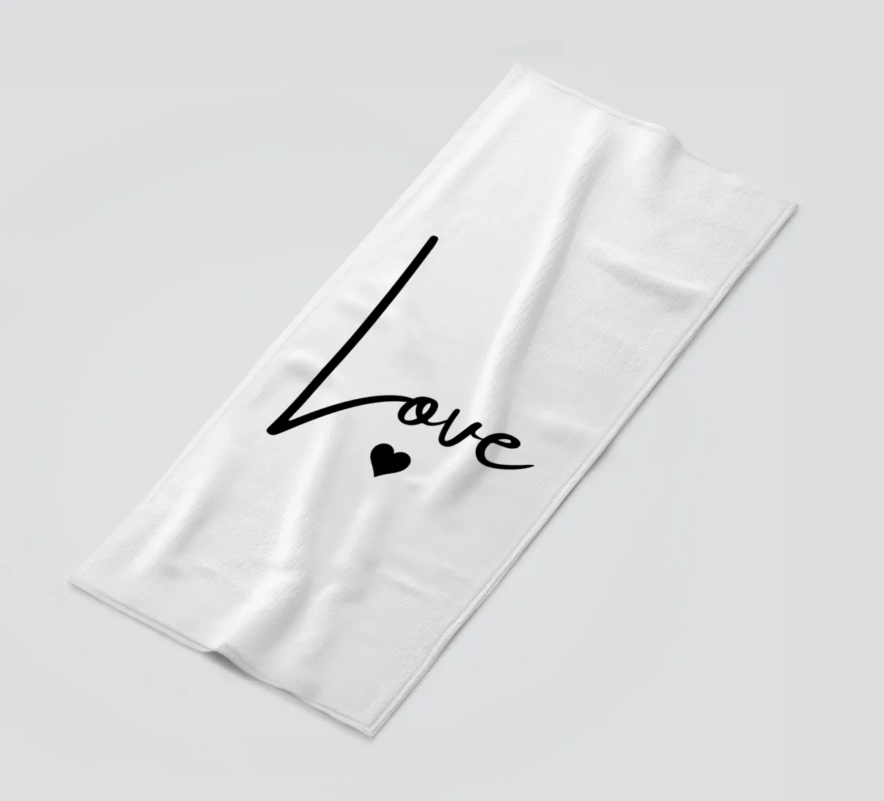 Un grande amore con un piccolo cuore telo mare da ArtDesign by KBK