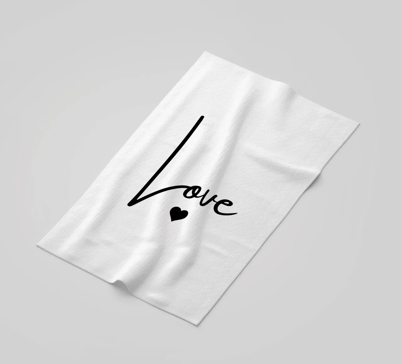 Un grande amore con un piccolo cuore telo mare da ArtDesign by KBK