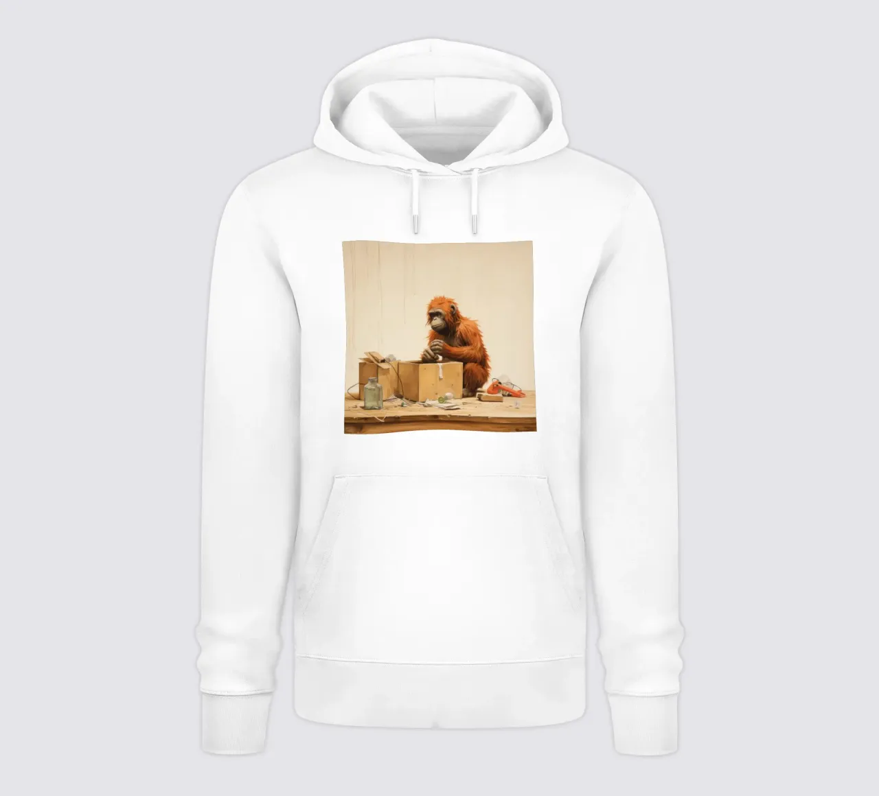 Orangután Mínimo 4 sudadera con capucha de Minimal Animal Art