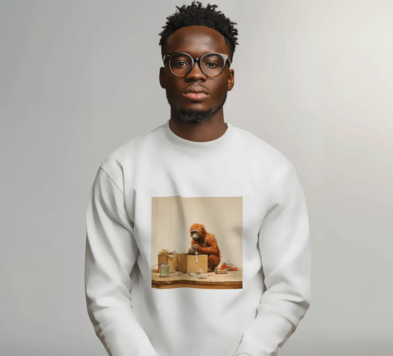 Orangutan Minimo 4 felpa da Minimal Animal Art