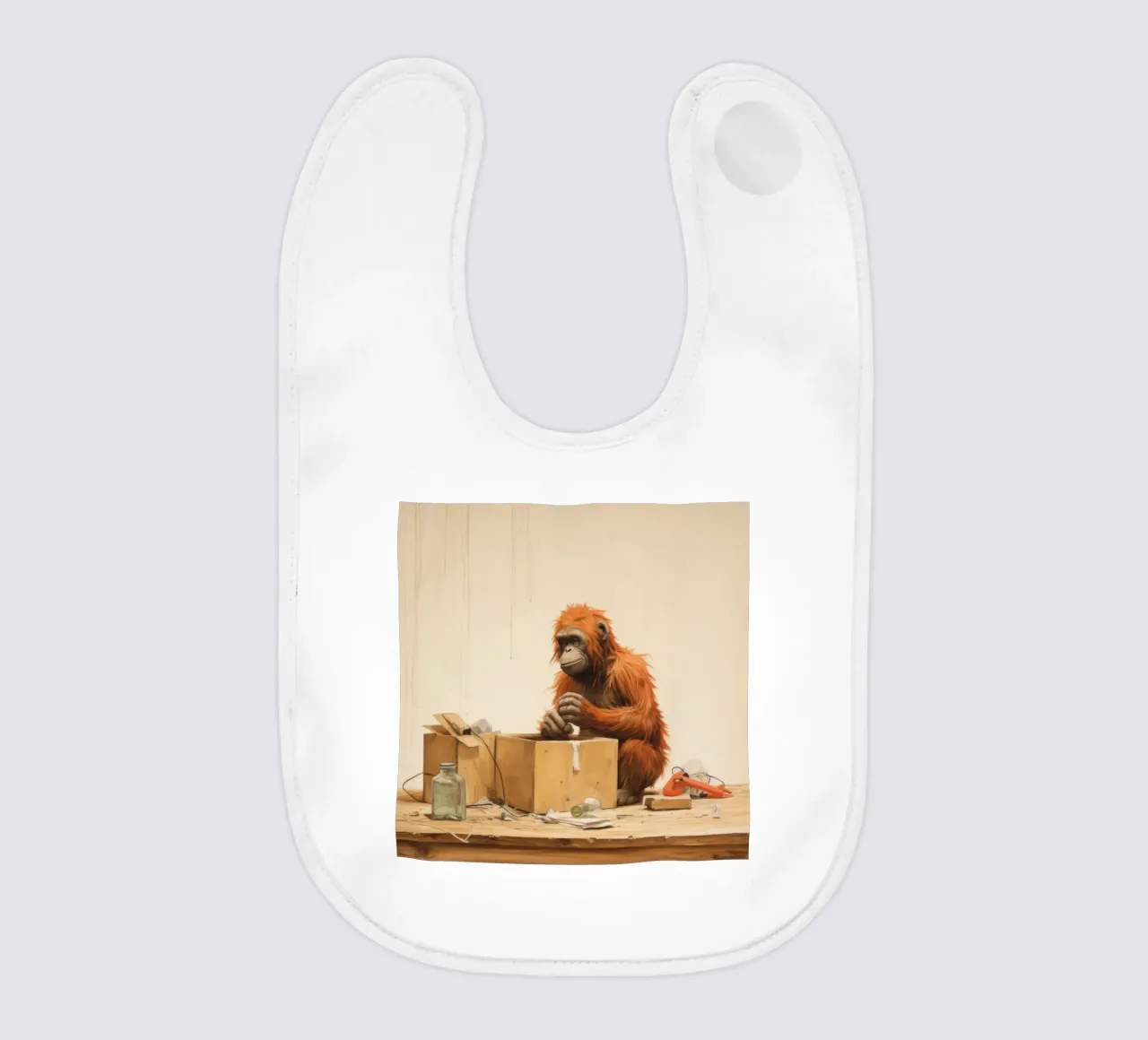 Orangutan Minimo 4 bavaglino da Minimal Animal Art