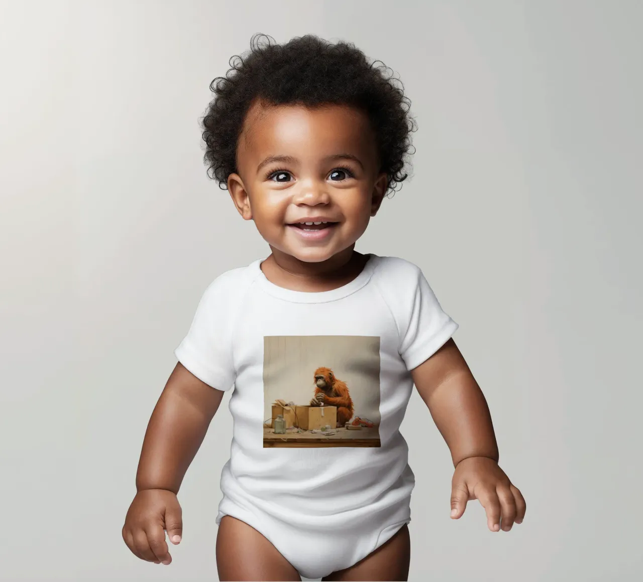 Orangutan Minimo 4 body neonato maniche corte da Minimal Animal Art