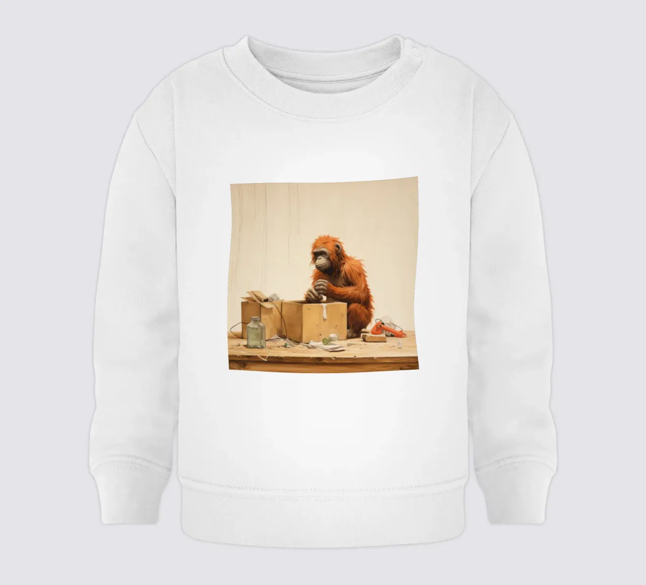 Orangutan Minimo 4 felpa neonato da Minimal Animal Art