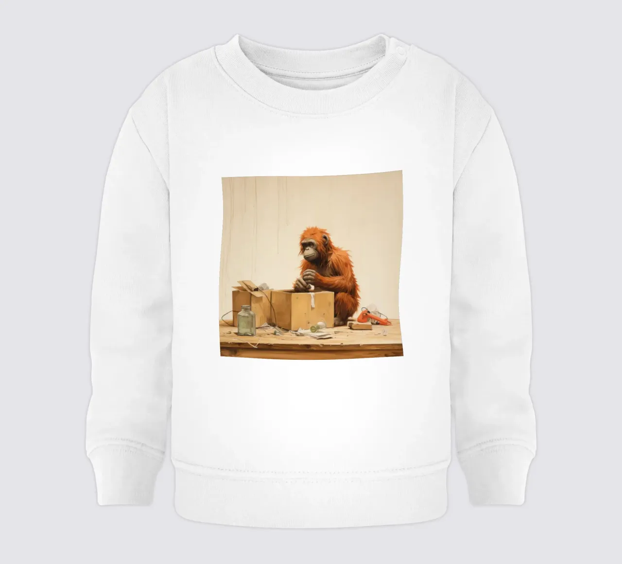 Orangután Mínimo 4 sudadera de bebé de Minimal Animal Art