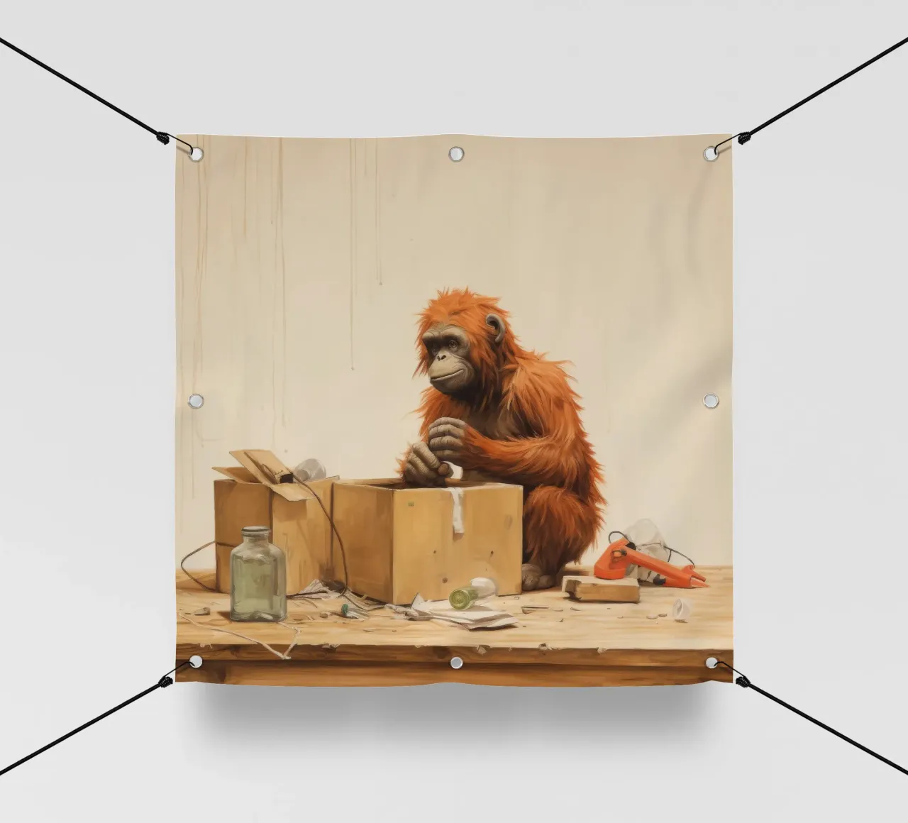 Orangutan Minimo 4 telo in pvc da Minimal Animal Art