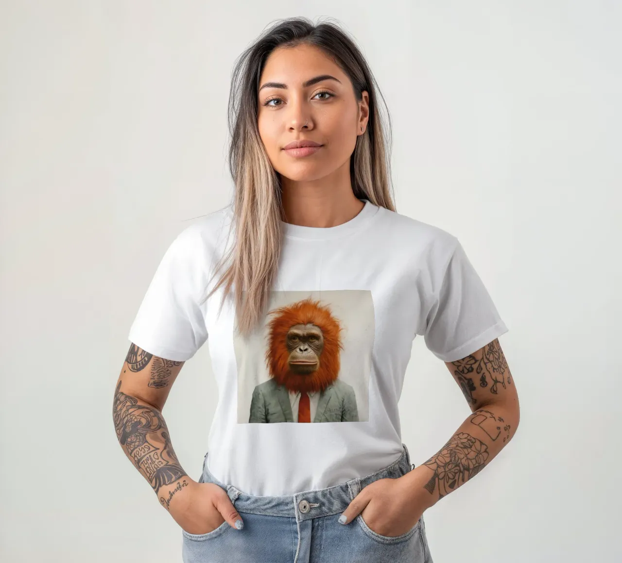 Orangutan Minimo 1 t-shirt da Minimal Animal Art