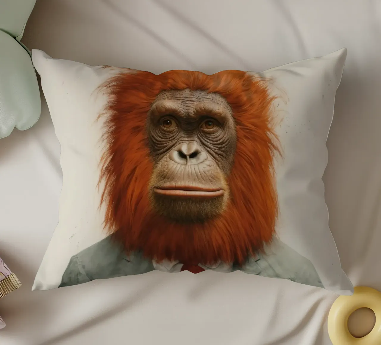 Orangutan Minimo 1 cuscino da Minimal Animal Art