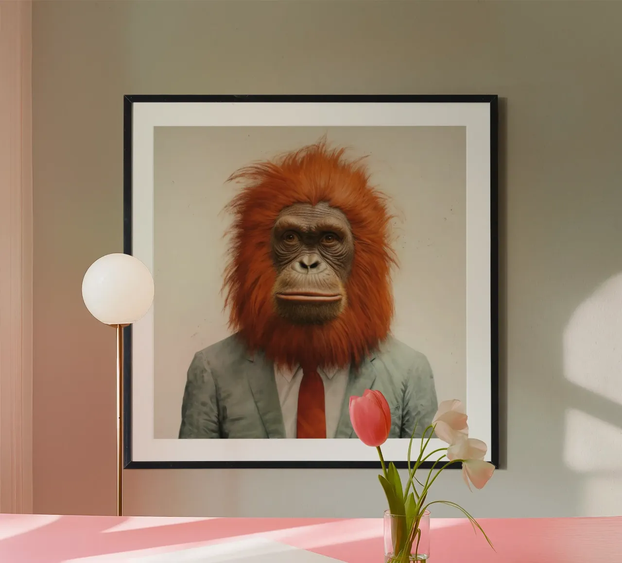 Orangutan Minimo 1 poster da Minimal Animal Art