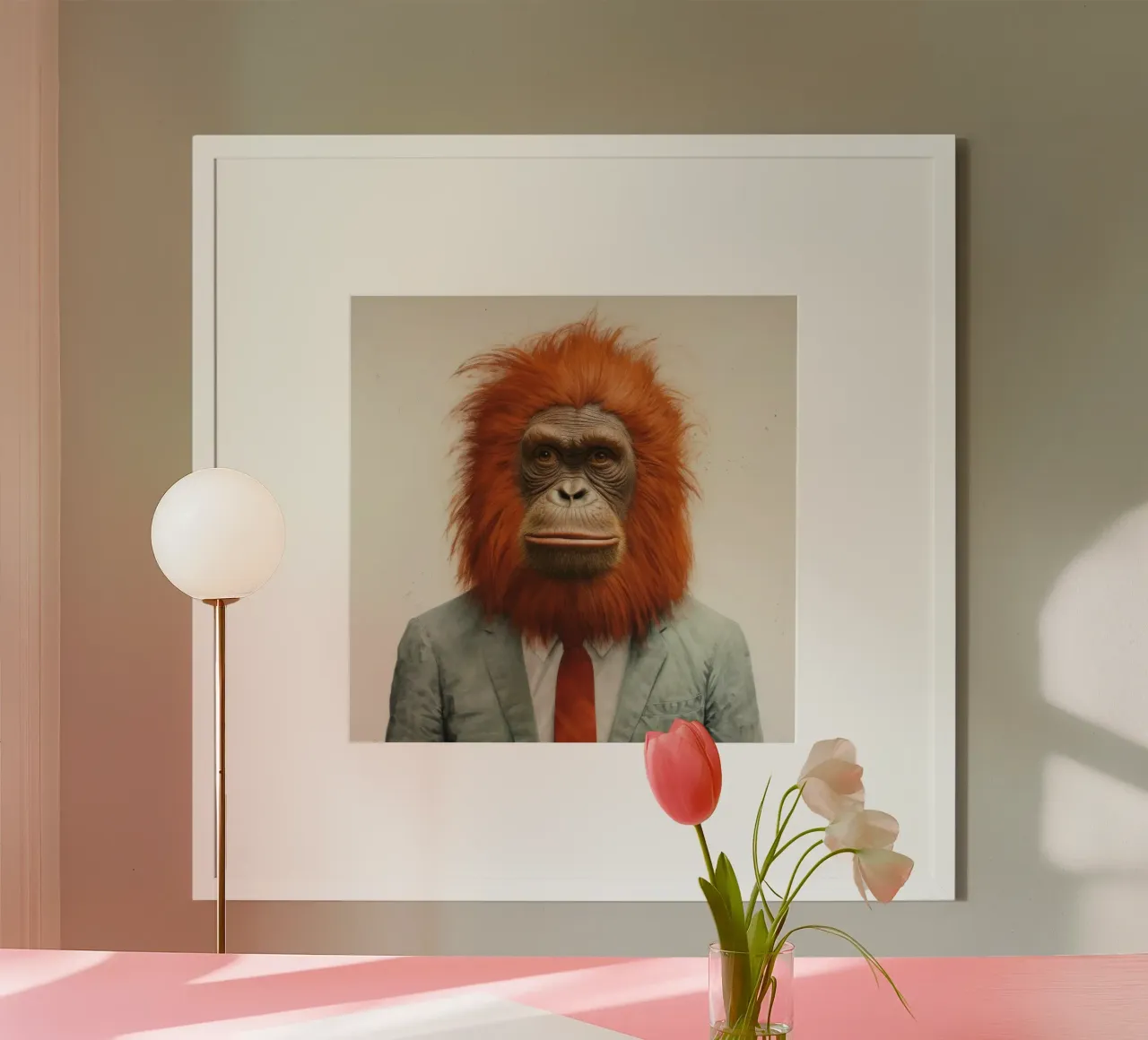 Orangutan Minimo 1 poster da Minimal Animal Art