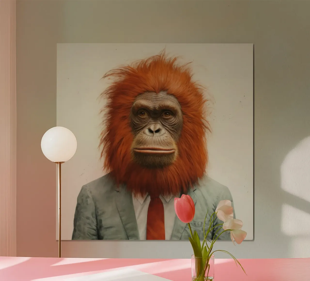 Orangutan Minimo 1 poster da Minimal Animal Art