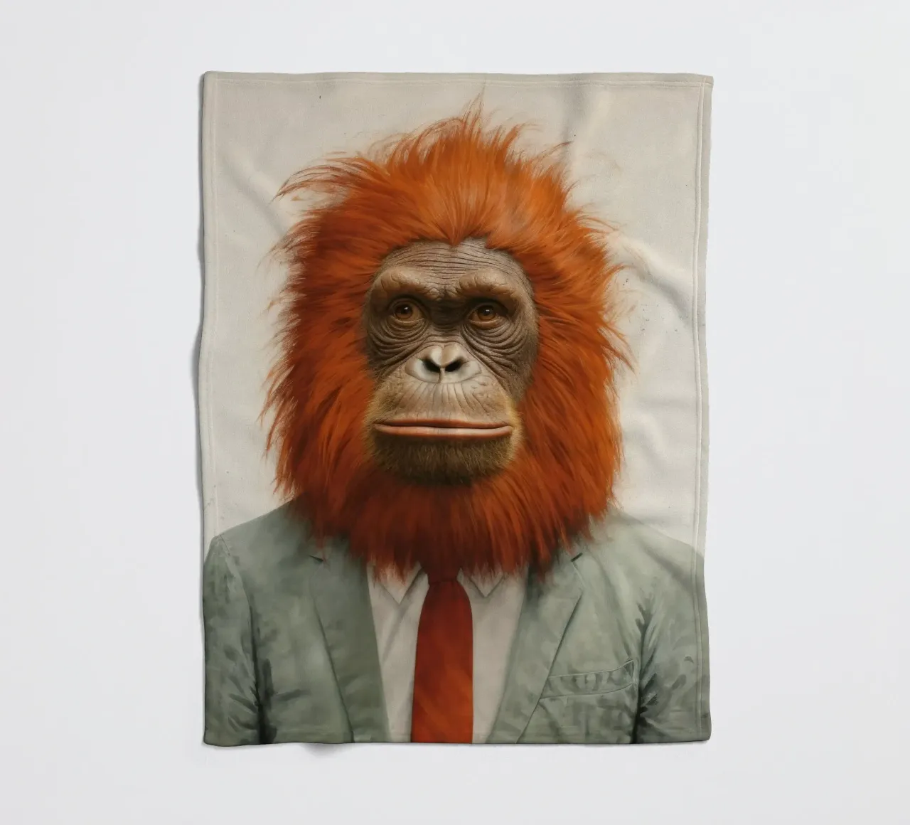 Orangutan Minimo 1 coperta in pile da Minimal Animal Art
