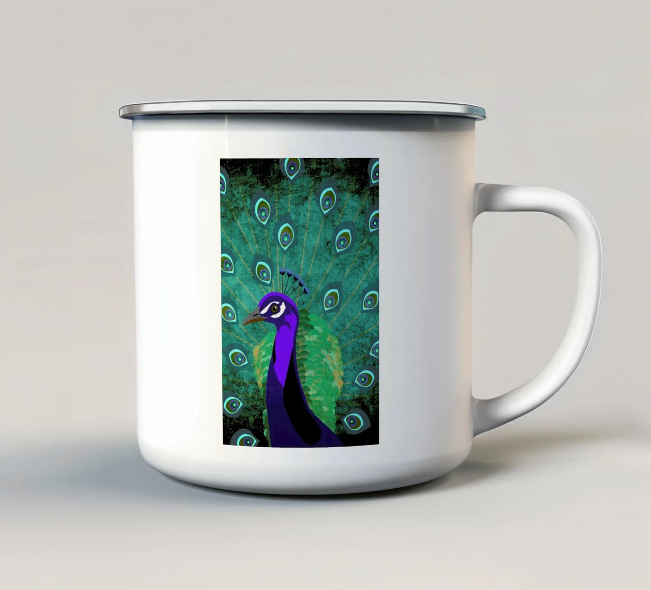 Pfau tazza in smalto da Sabrina Ziegenhorn