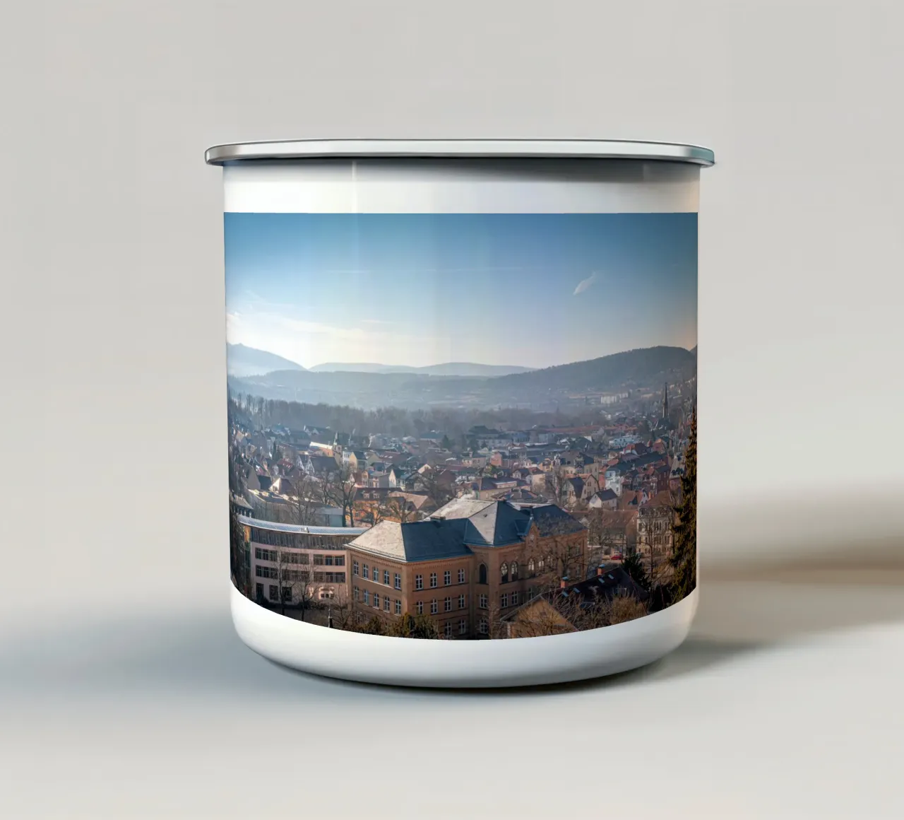 Sopra i tetti di Rudolstadt in Turingia tazza in smalto da Marcus Beckert | Fotografie