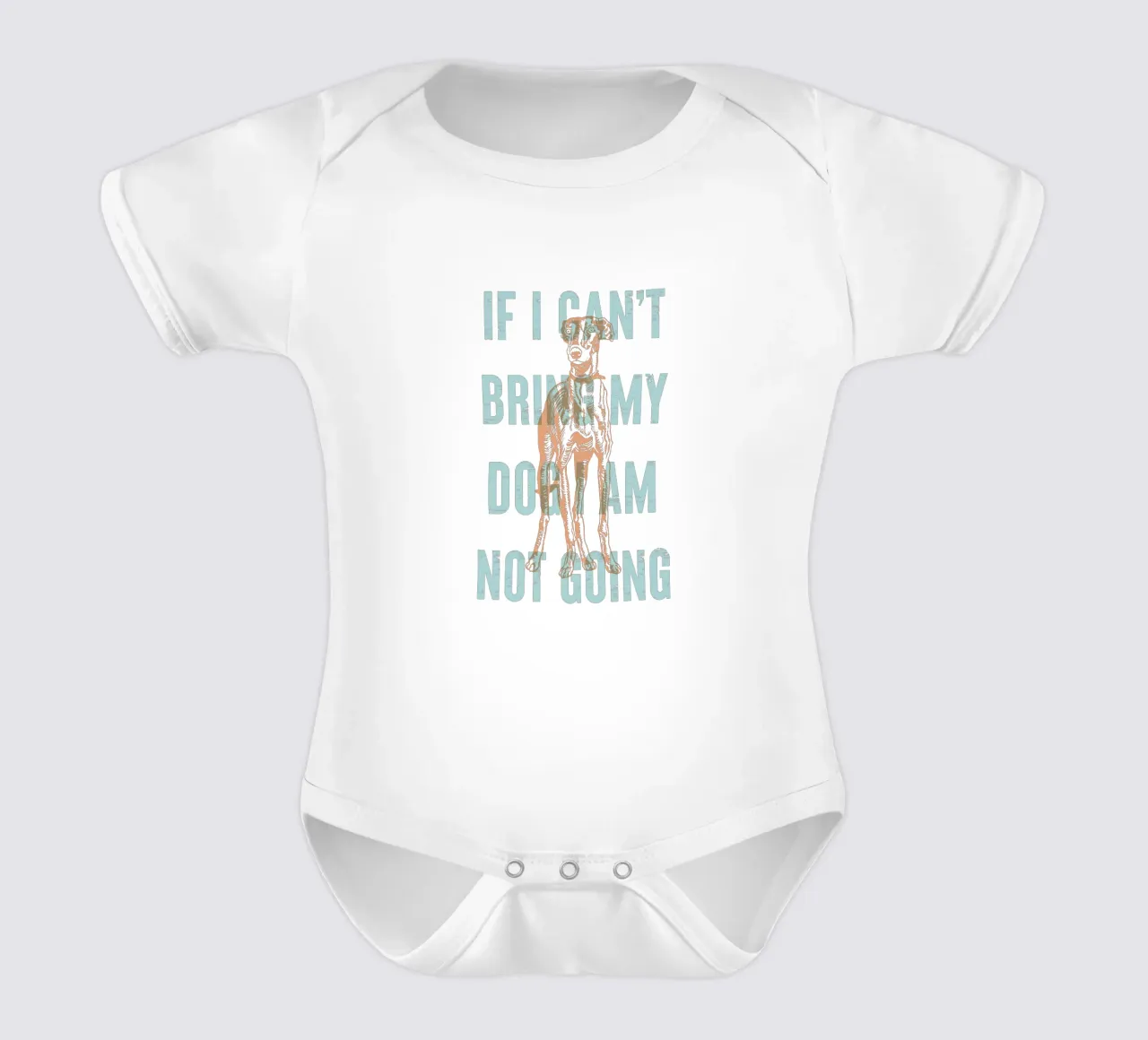 If I can't bring my dog I am not going short-sleeve baby romper by Vintagrafica