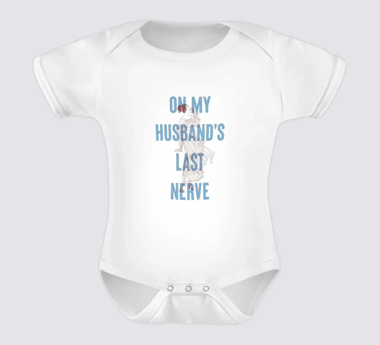 Op de zenuwen van mijn man babyrompertje korte mouwen van Vintagrafica