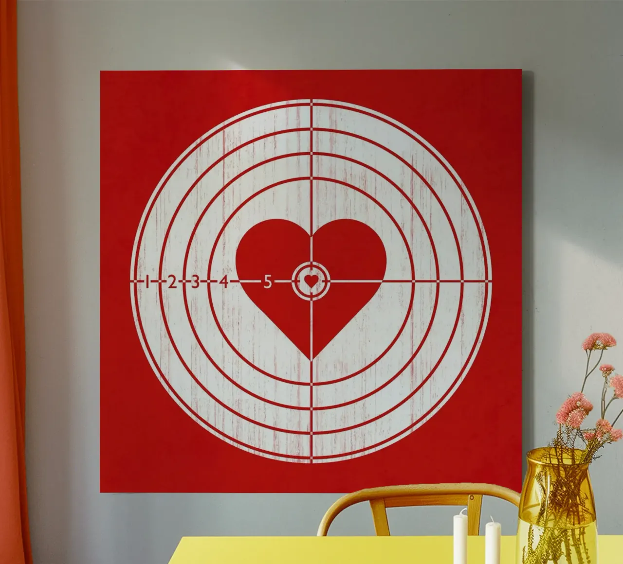 Hit me in the heart canvas with Floater frame by Florent Bodart