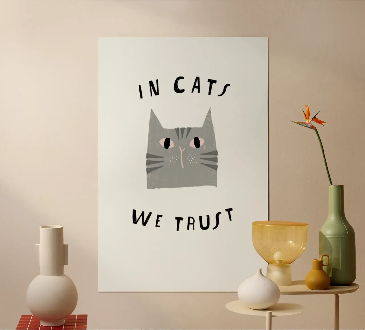 Catisfaction No. 3 poster avec cadre en aluminium de typealive