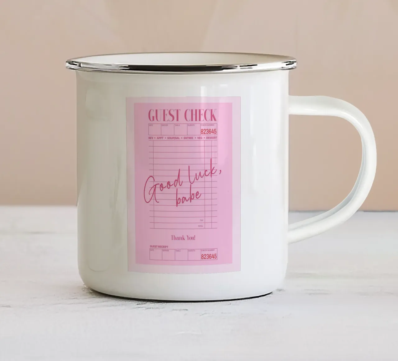 Good Luck Babe, testo di una canzone, poster di Chappell Roan tazza in smalto da Coquette Club
