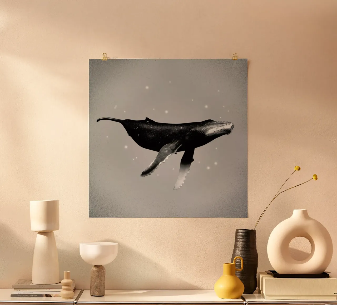 Whale poster con telaio in plastica da Chris Wharton