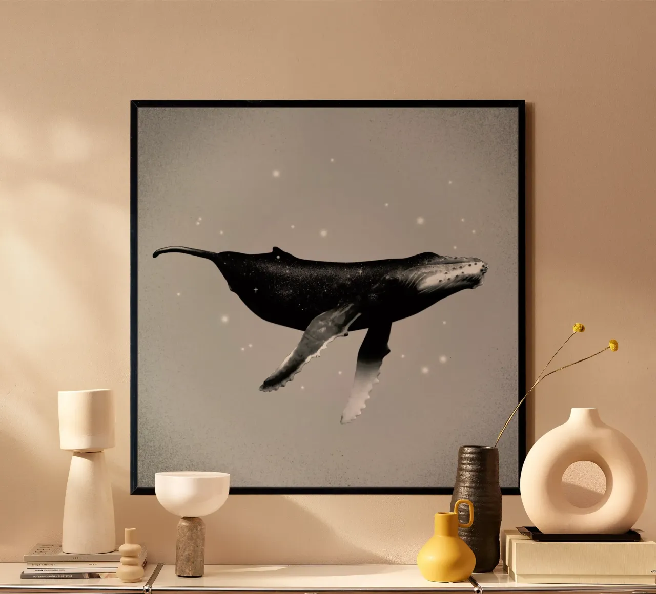Whale poster con telaio in plastica da Chris Wharton