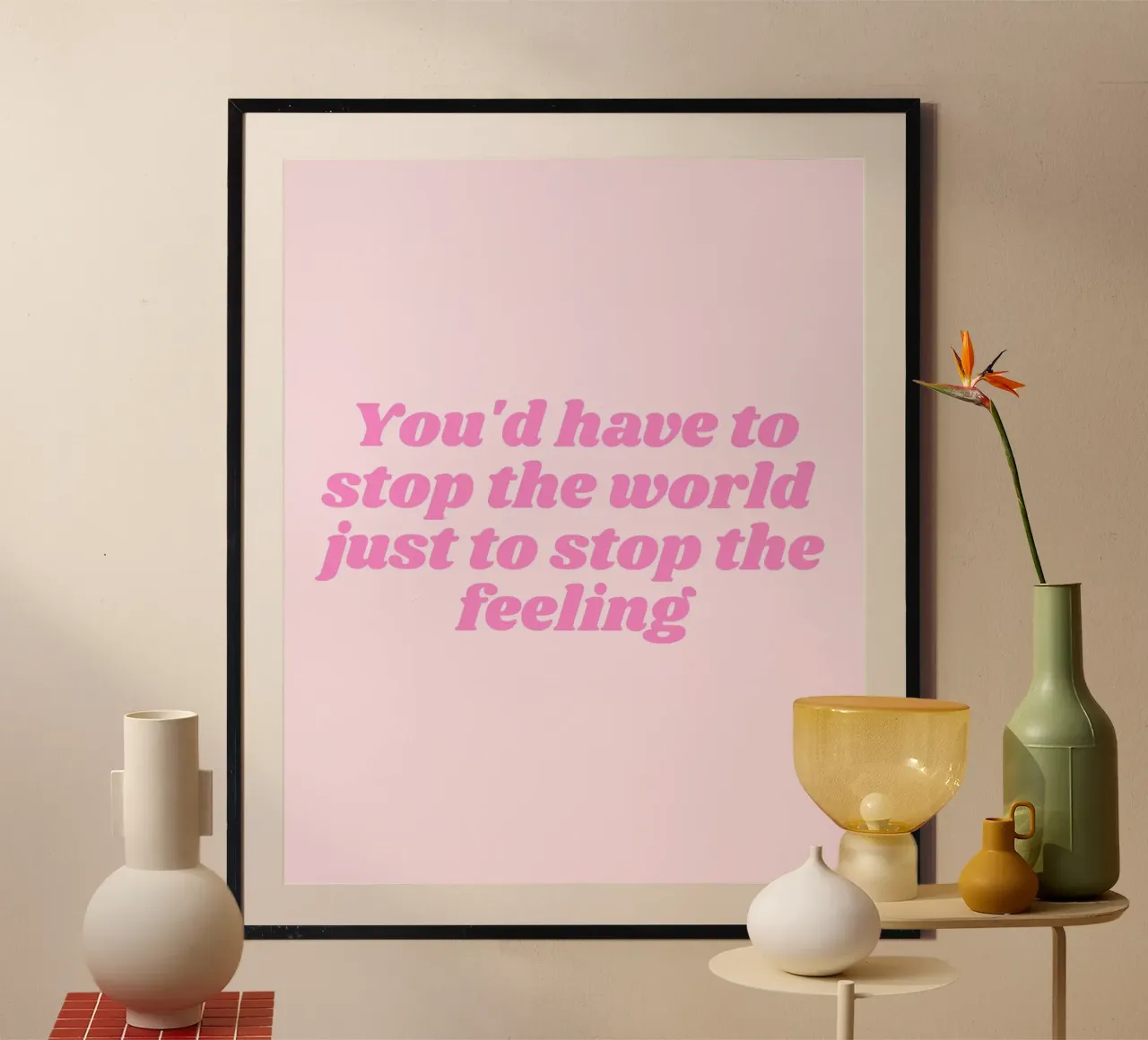 Buona fortuna, tesoro! Testi della canzone Chappell Roan, Arte da parete rosa poster con telaio in legno da Coquette Club