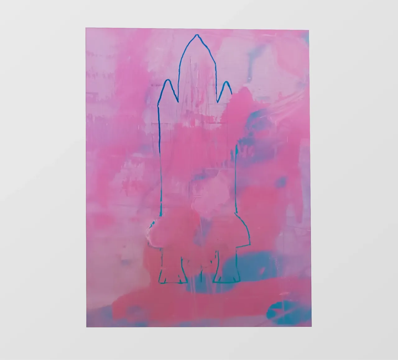 Space Shuttle Outline Pink & Blue Abstract Print pvc cover by FABOArt