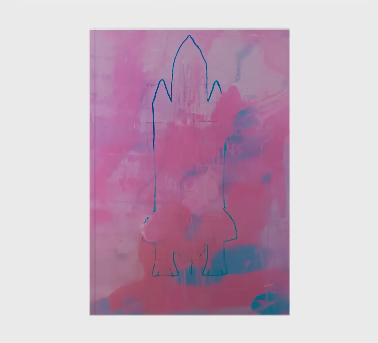 Space Shuttle Outline Pink & Blue Abstract Print notebook by FABOArt