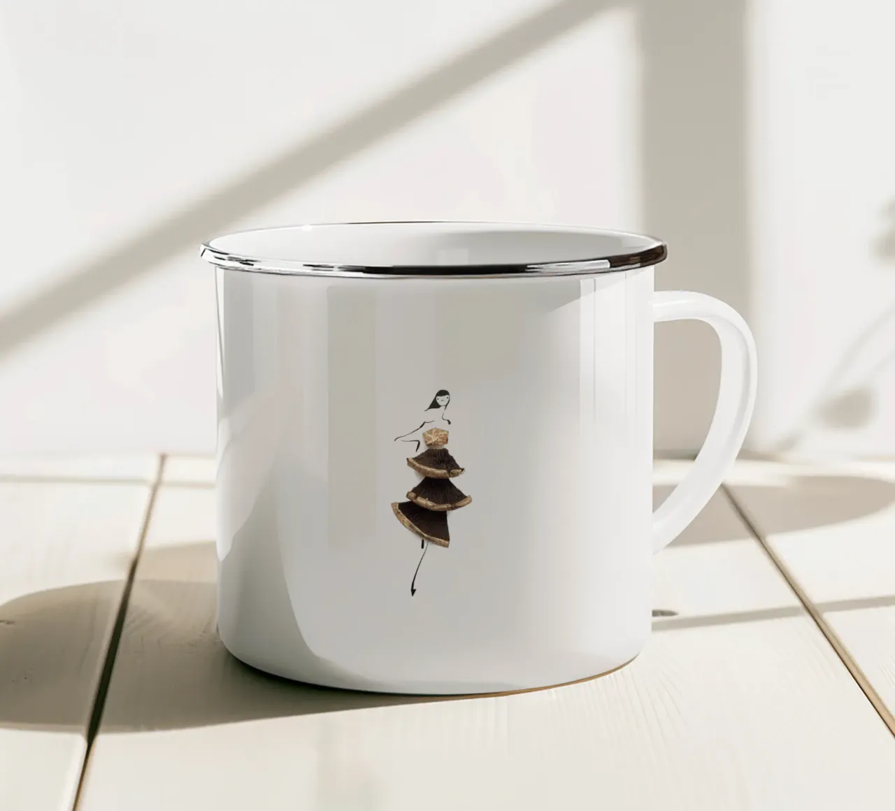 Shiitake tazza in smalto da Gretchen Roehrs