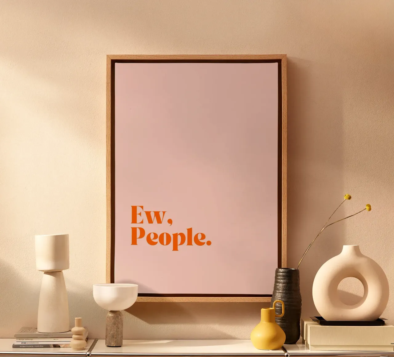 Ew, People | Funny Minimalist Print in Trendy Pop Colors tela da PrintCessStudio