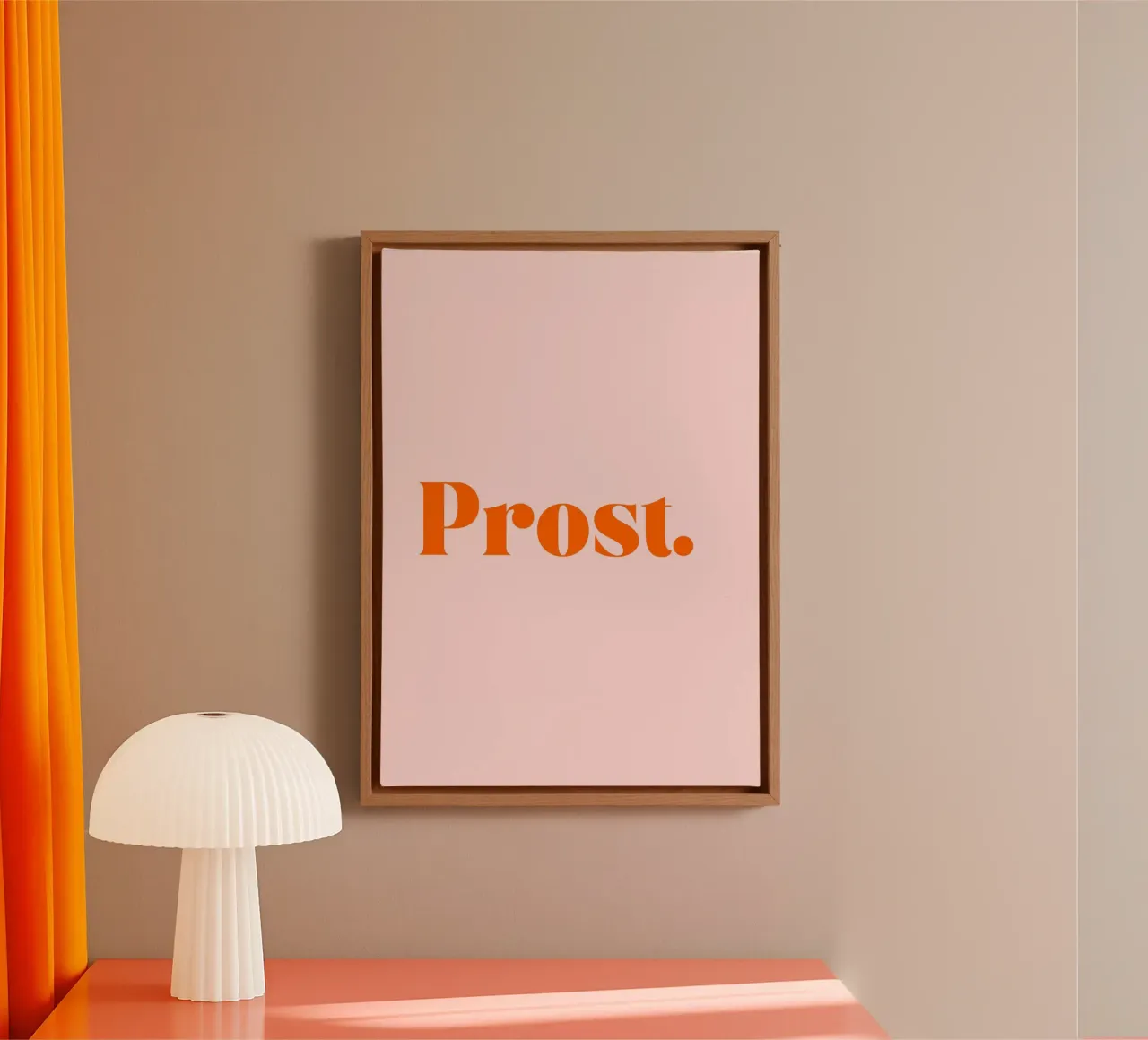 Prost | Minimalistisches Print in Trendfarben tela con Cornice a cassetta da PrintCessStudio