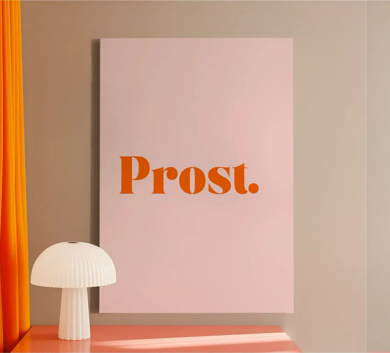 Prost | Minimalistisches Print in Trendfarben tela con Cornice a cassetta da PrintCessStudio