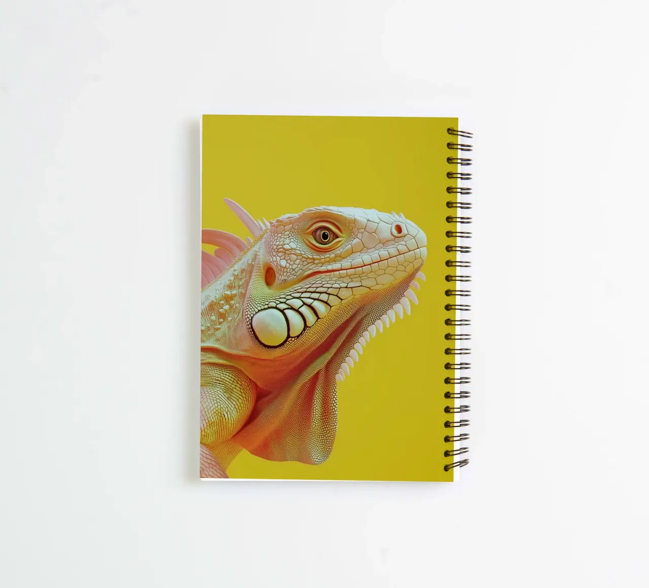 Yellow iguana portrait spiral notebook by Carinaprint