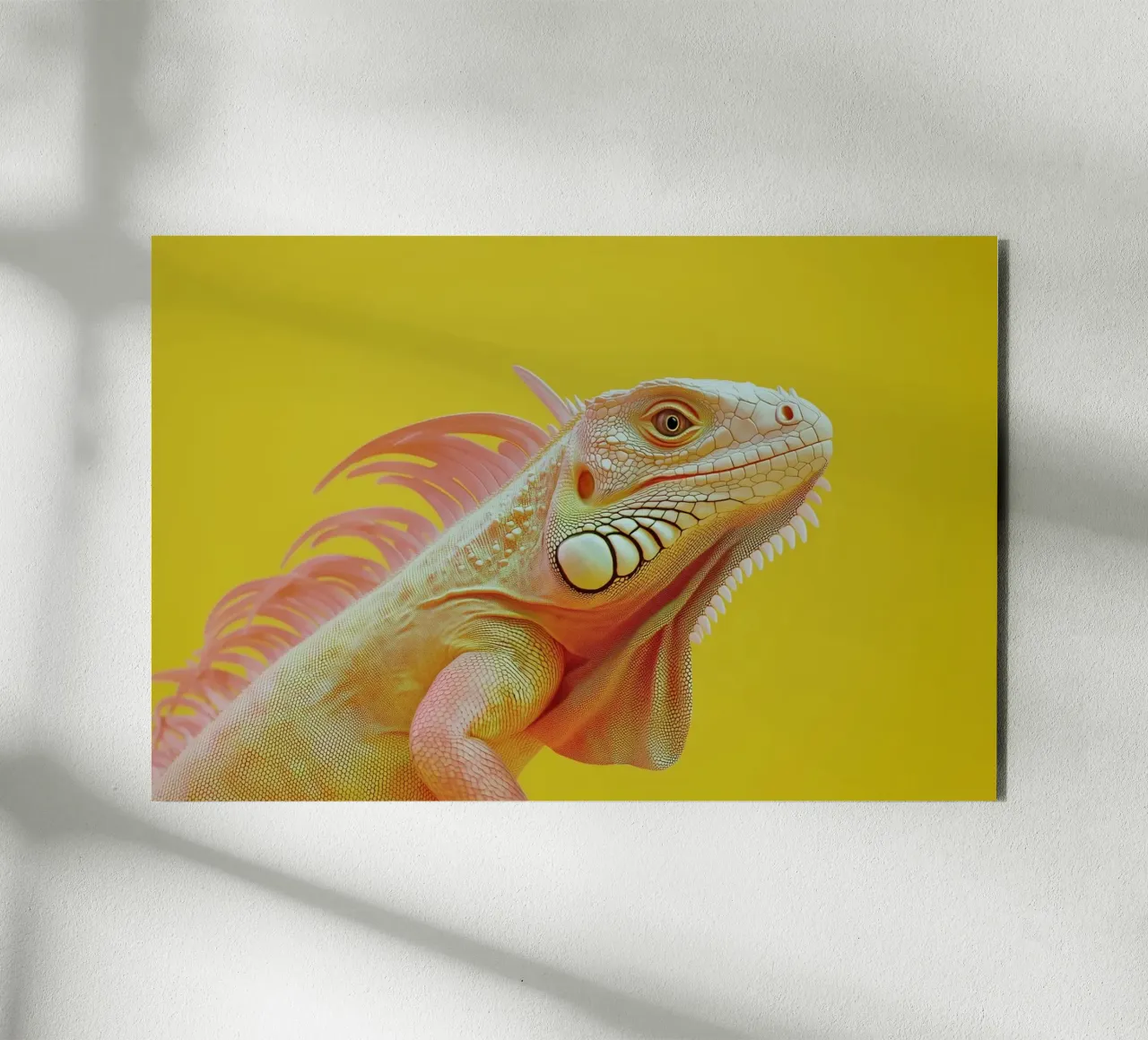 Ritratto di iguana gialla alluminio dibond da Carinaprint