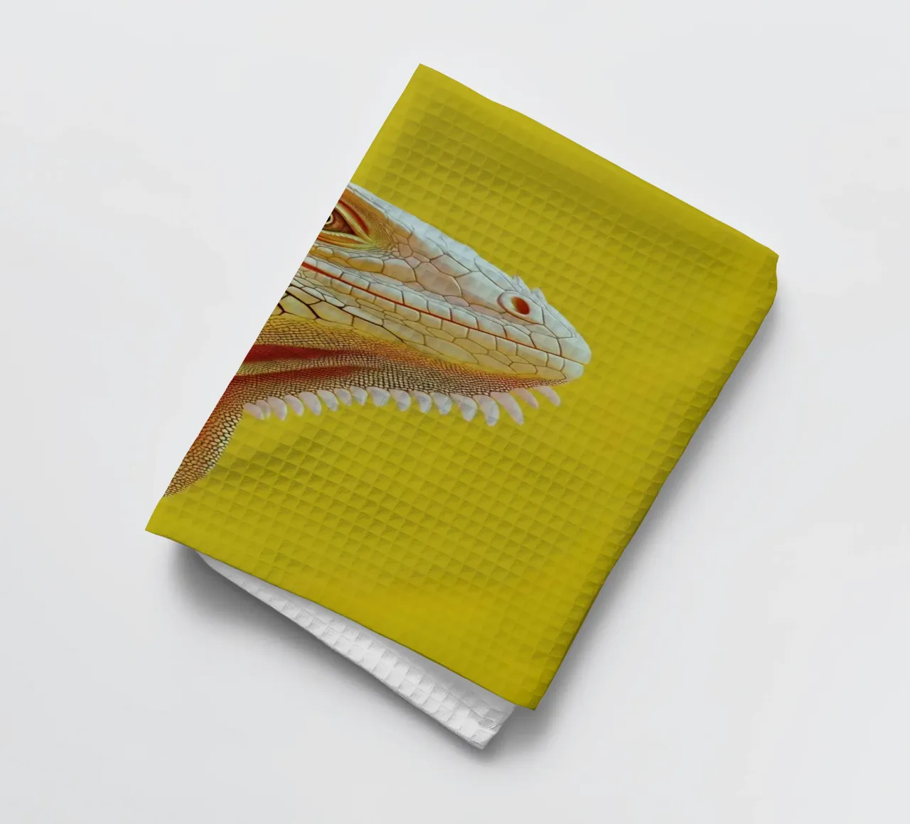 Gelber Leguan Porträt Geschirrtuch von Carinaprint