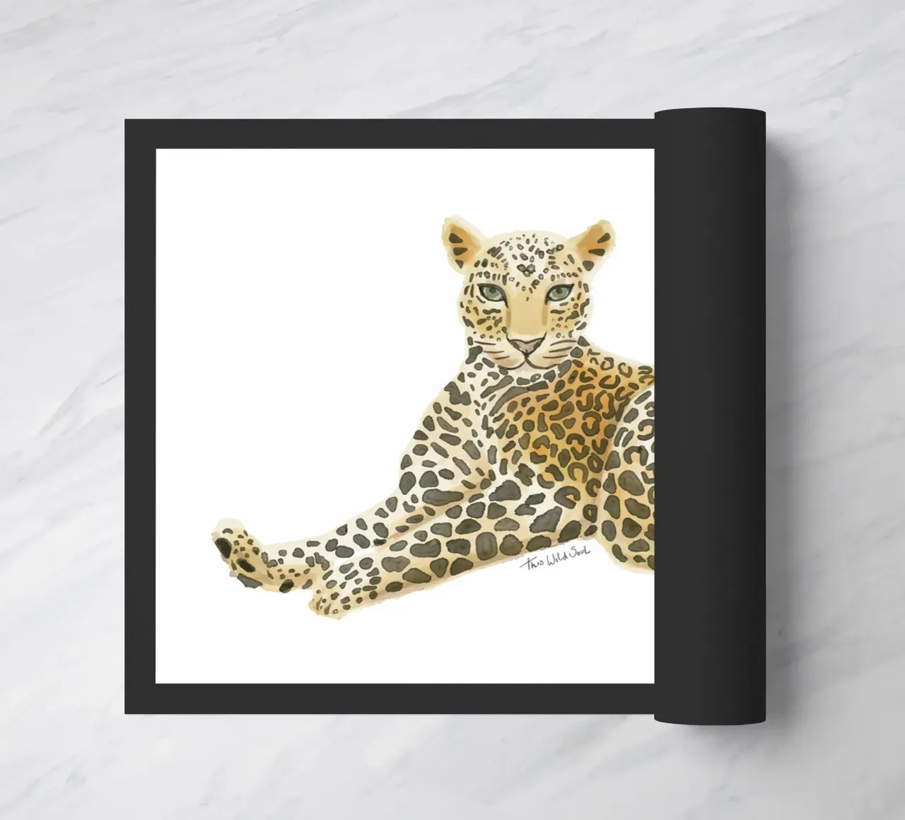 Leopardo Giaguaro Safari Gatto selvatico Illustrazione ad acquerello zerbino da This Wild Soul - Illustration