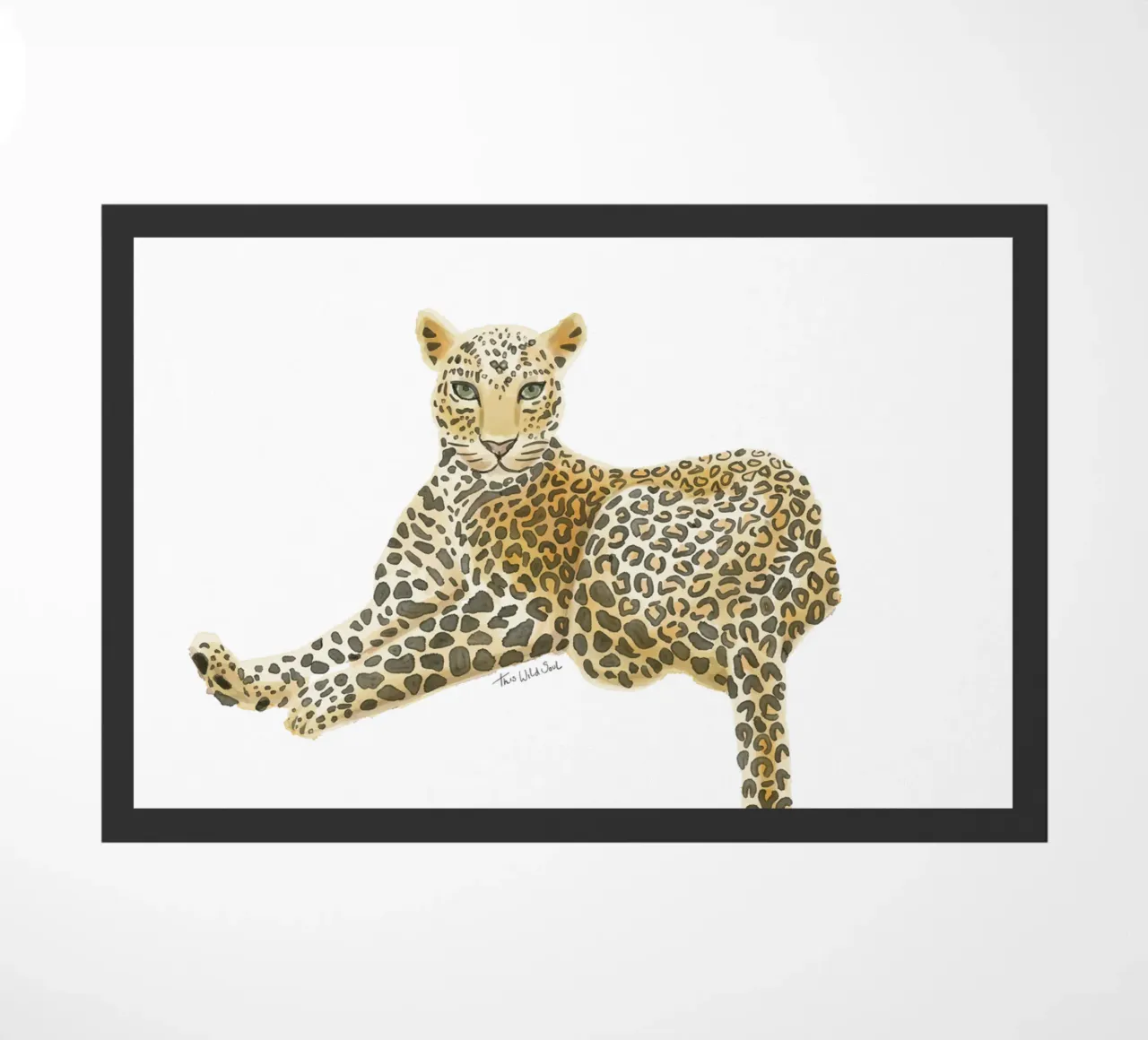 Leopardo Giaguaro Safari Gatto selvatico Illustrazione ad acquerello zerbino da This Wild Soul - Illustration