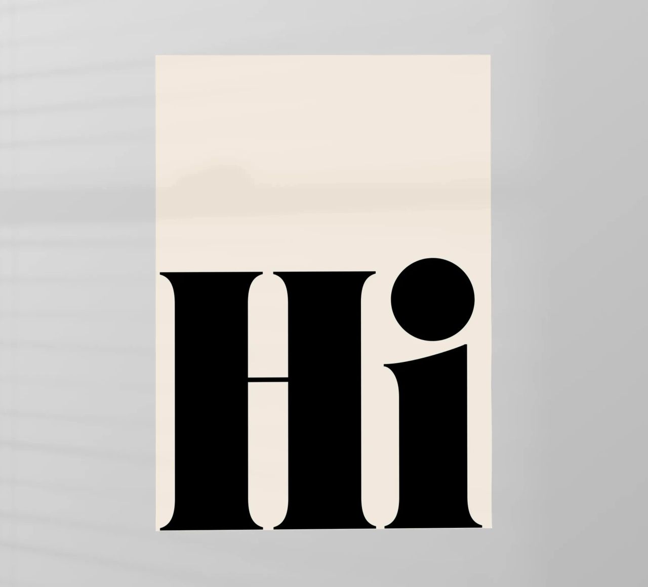 Hi | Bold & Minimalist Statement Print | Typography pellicola backlit da PrintCessStudio