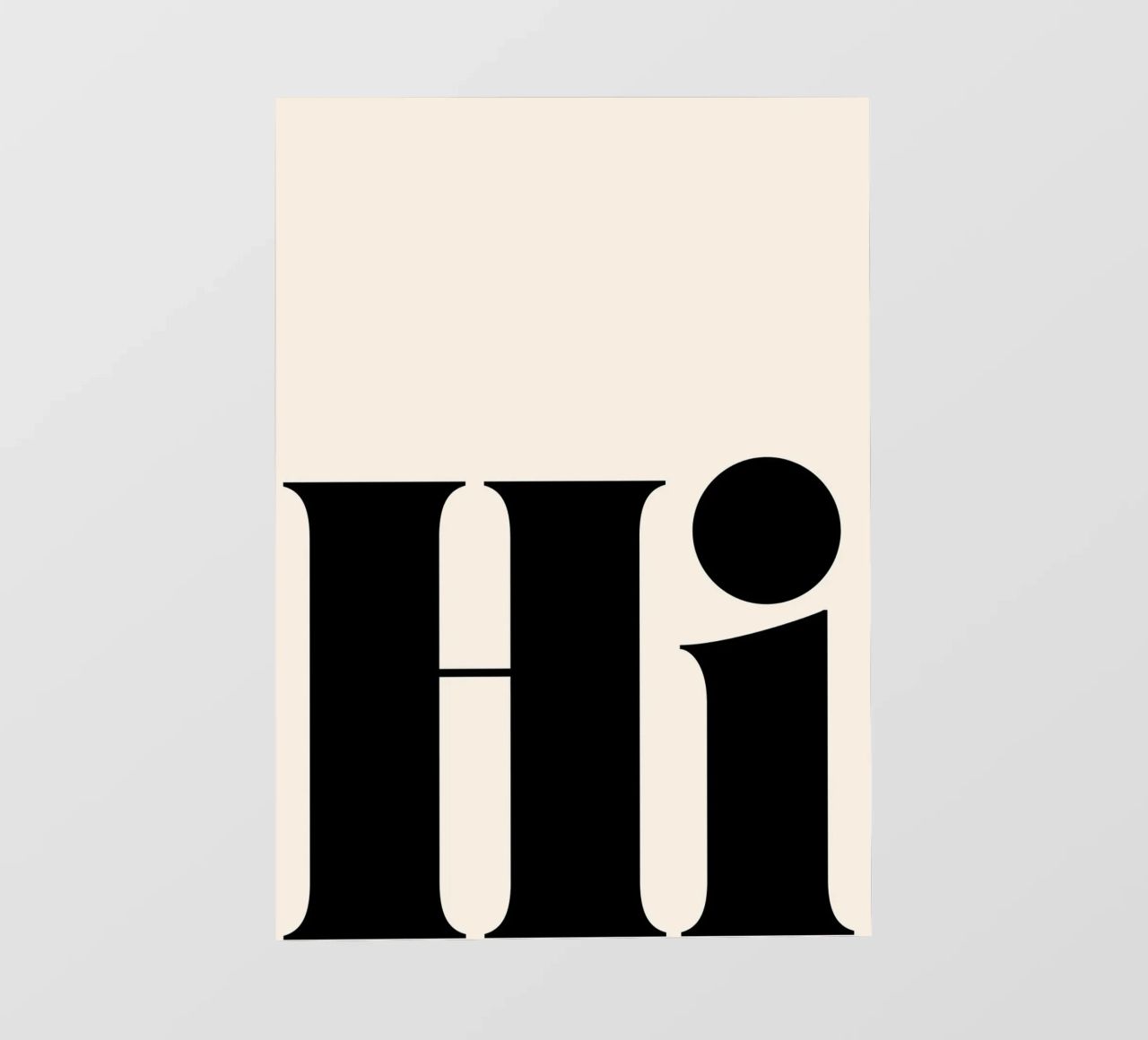 Hi | Bold & Minimalist Statement Print | Typography pellicola backlit da PrintCessStudio