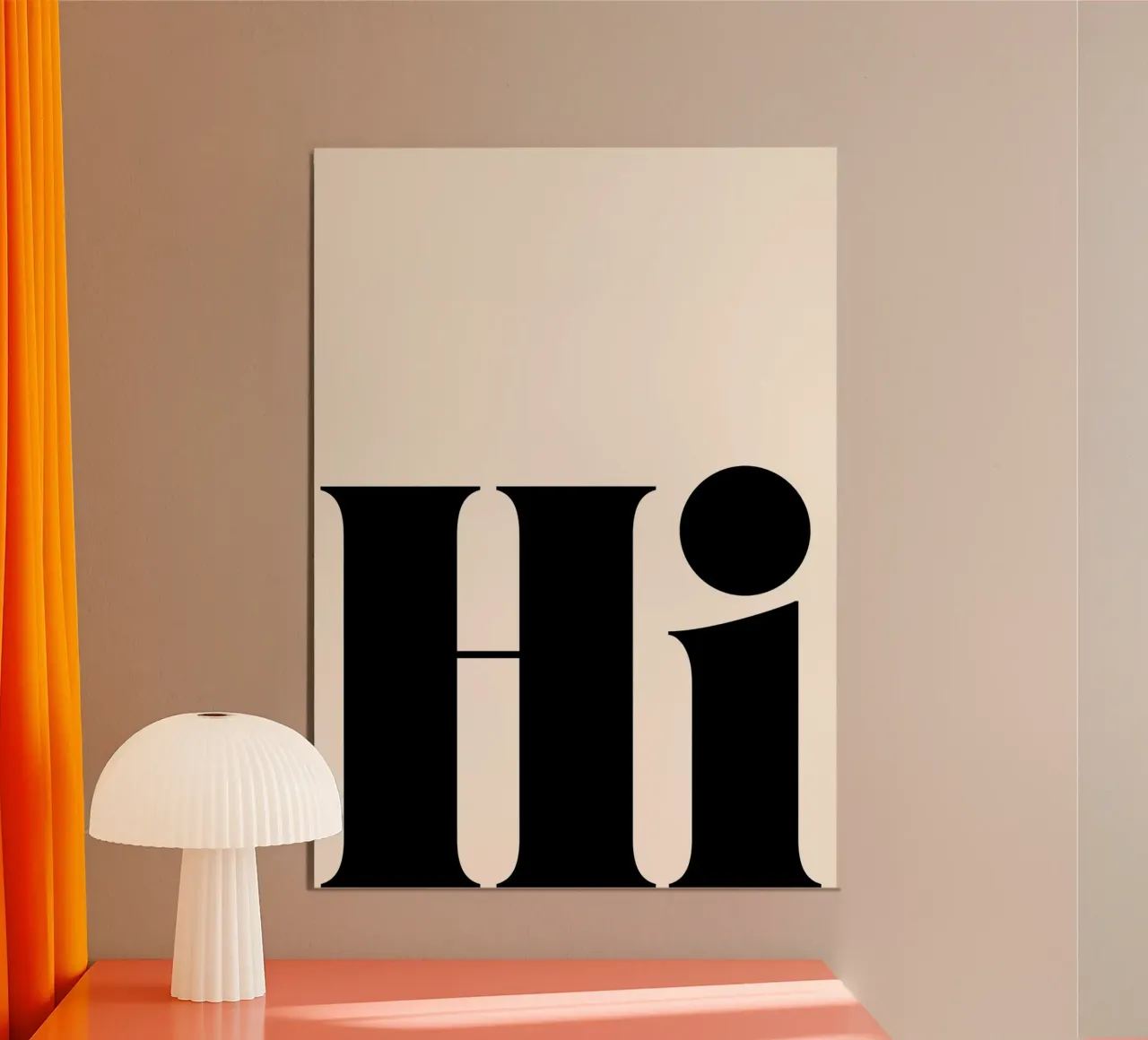 Hi | Bold & Minimalist Statement Print | Typography alu-dibond by PrintCessStudio