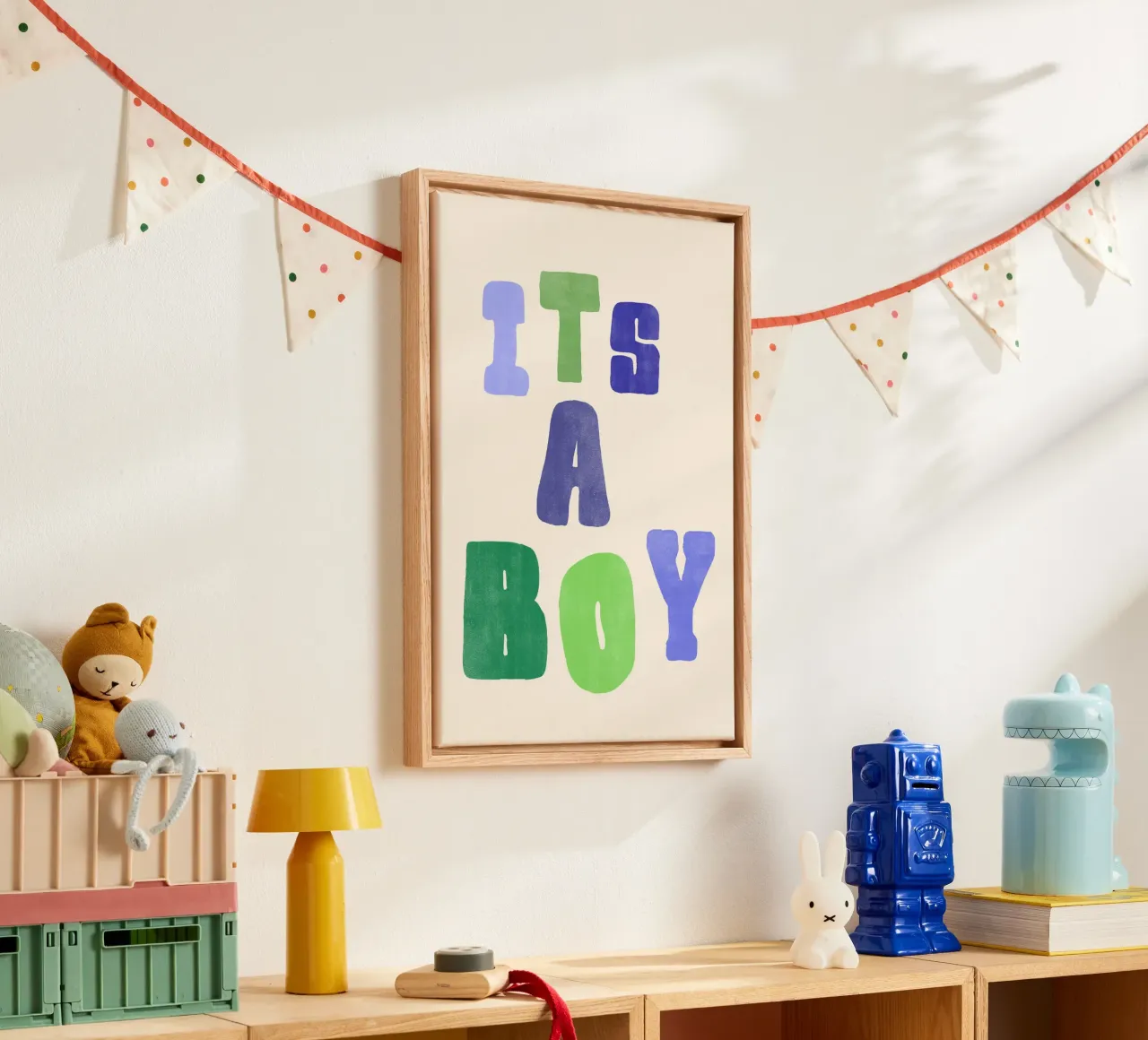 It’s a Boy! | Bright & Joyful Baby Announcement Print tela da PrintCessStudio