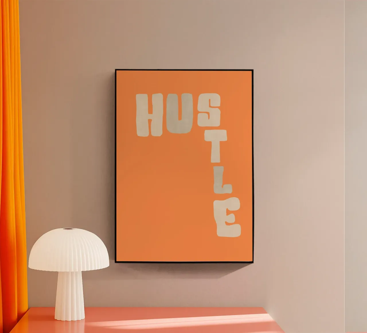 Hustle | Motivational & Bold Typography Print plexiglass da PrintCessStudio