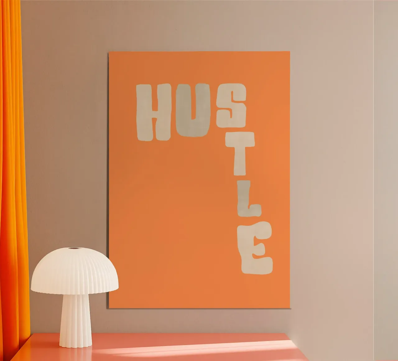 Hustle | Motivational & Bold Typography Print alluminio dibond da PrintCessStudio