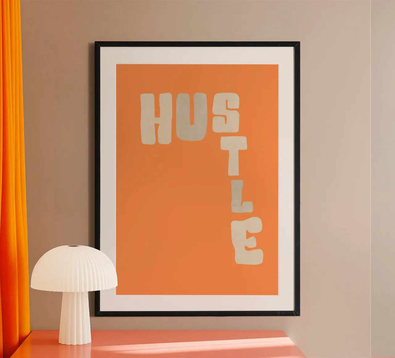 Hustle | Motivational & Bold Typography Print carta hahnemühle da PrintCessStudio