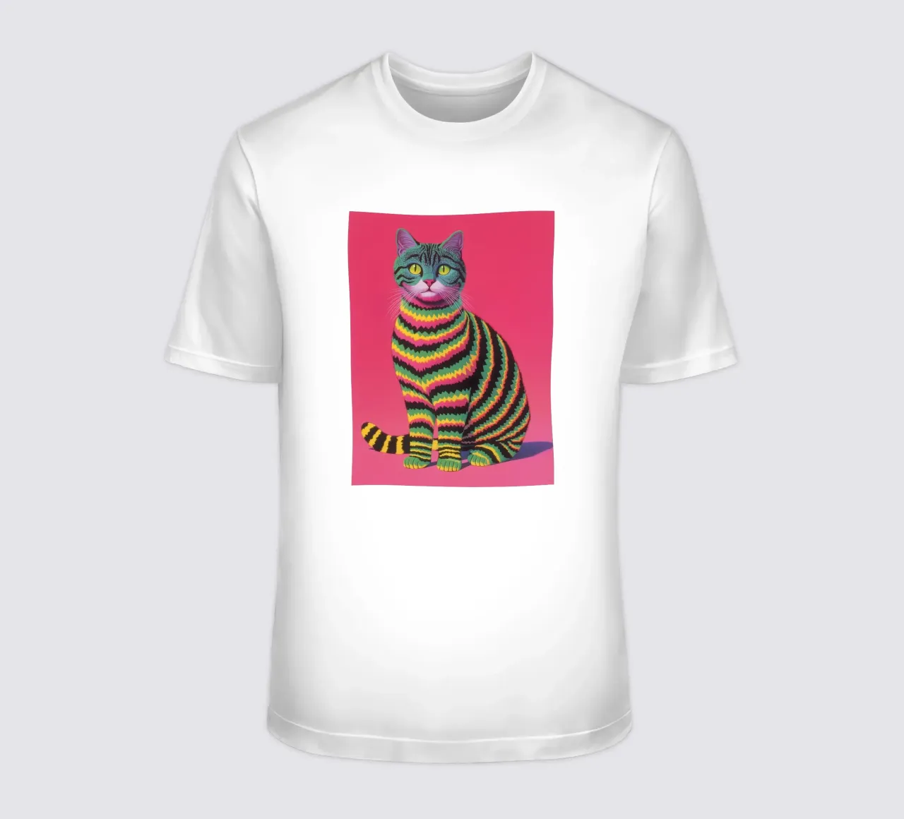 Katze mit Streifenkostüm T-Shirt von Carinaprint