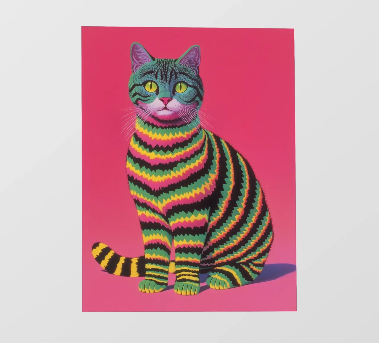 Gatto con costume a righe telo in pvc da Carinaprint