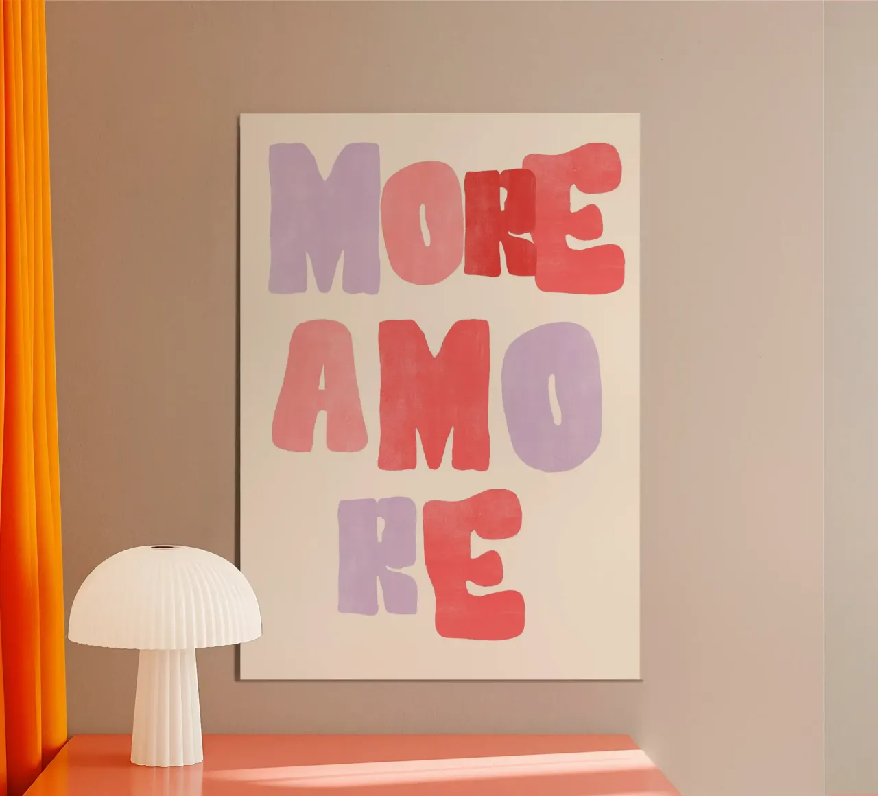 More Amore | Bold & Passionate Love Print poster con telaio in legno da PrintCessStudio